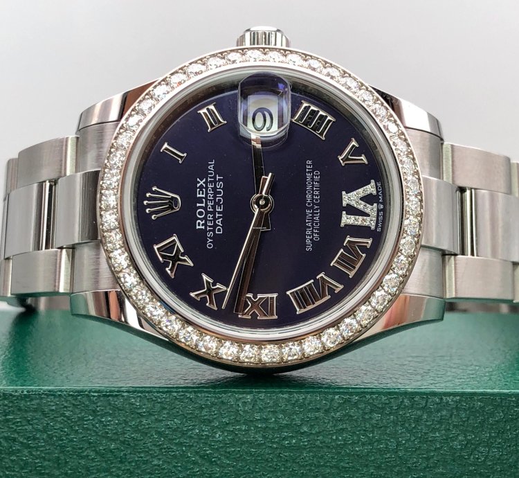 Rolex Datejust 31 278384rbr Viix Purple Roman Dial Diamond Bezel Oyster