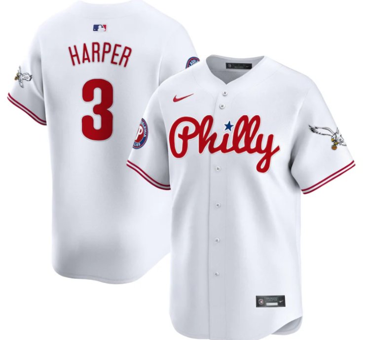 Bryce Harper Jersey 3 Phillies And Eagles Vapor Premier Limited Stitched White