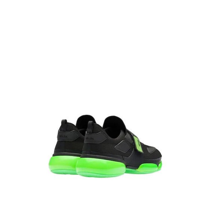 Cloudust Technical Fabric Sneakers In Black Green Color