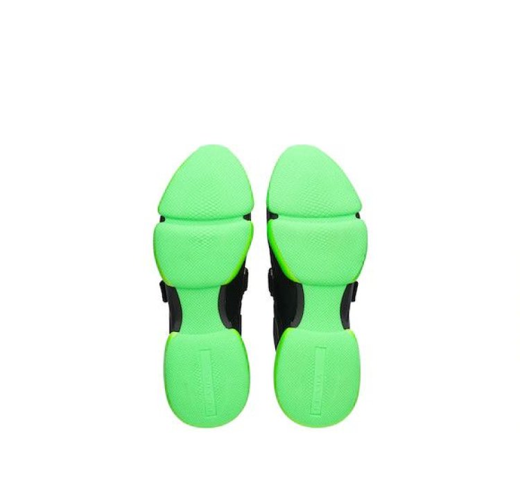 Cloudust Technical Fabric Sneakers In Black Green Color