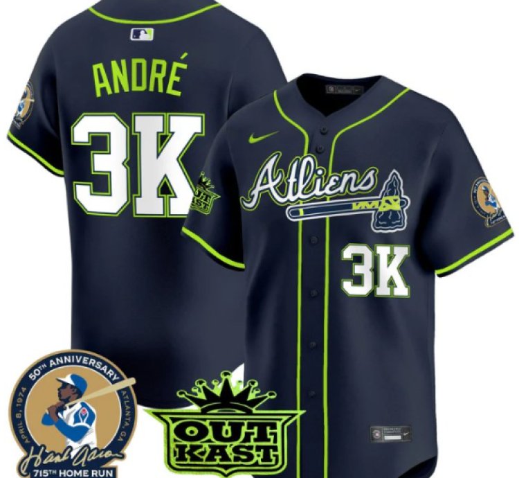 André Jersey 3k Atlanta Braves Atliens Hank Aaron Patch Limited Stitched