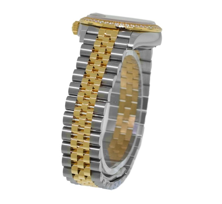 Rolex Datejust 31 31mm 18k Yellow Gold Steel Rhodium Diamond Dial Diamond Bezel 278383