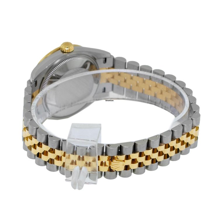 Rolex Datejust 31 31mm 18k Yellow Gold Steel Rhodium Diamond Dial Diamond Bezel 278383