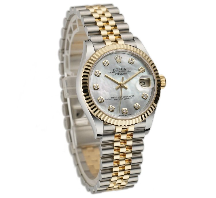 Rolex Datejust 31 31mm Steel And 18k Yg Mop Mother Of Pearl Diamond Dial Jubilee