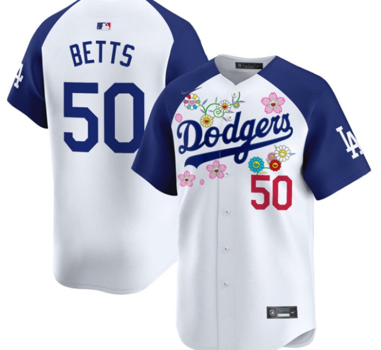 Mookie Betts Jersey 50 Dodgers X Takashi Murakami 2025 Vapor Limited Stitched Alternate