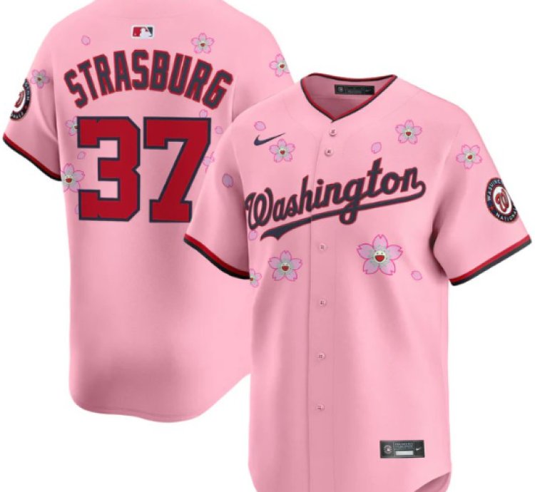 Stephen Strasburg Jersey 37 Washington Nationals Cherry Blossom Vapor Premier Limited Stitched