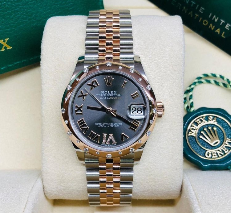 Rolex Datejust 31 Grey Roman Dial Number Vi Diamond 31mm