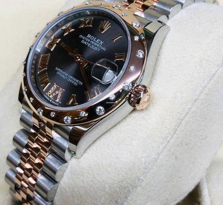 Rolex Datejust 31 Grey Roman Dial Number Vi Diamond 31mm