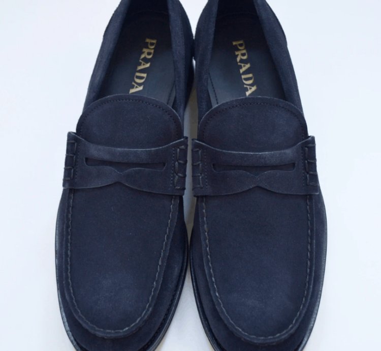 Dark Blue Suede Loafers