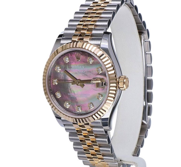 Rolex Datejust 31 Jubilee Gold Steel Mother Of Black Pearl Diamonds Unworn 2025