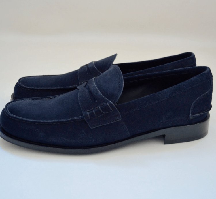 Dark Blue Suede Loafers