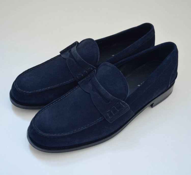 Dark Blue Suede Loafers