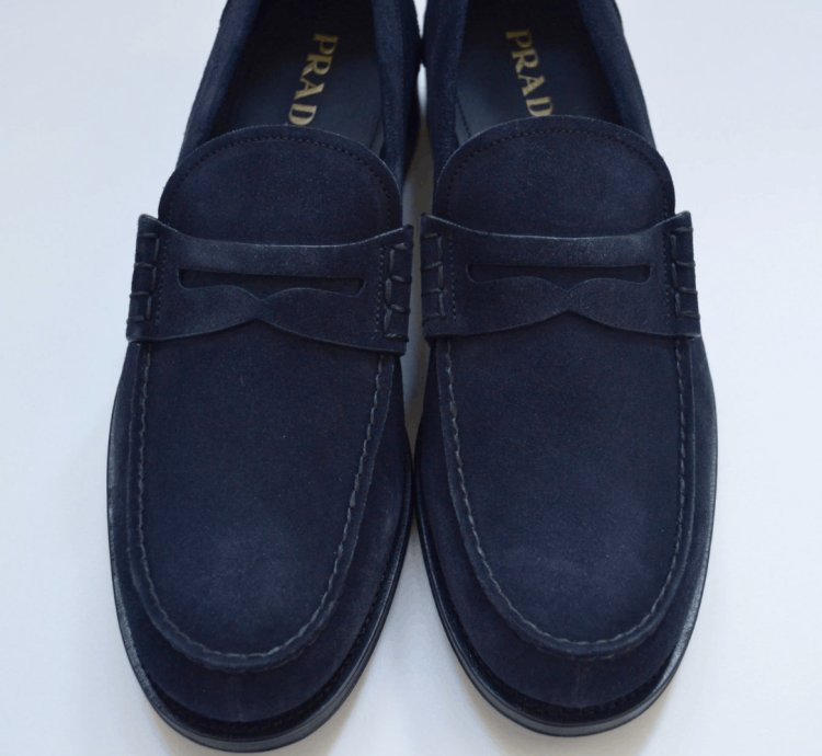 Dark Blue Suede Loafers