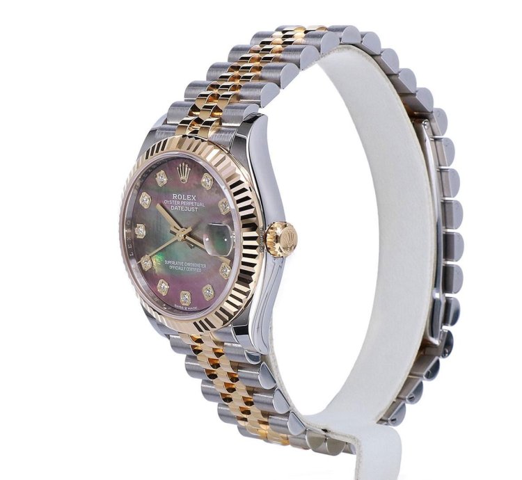Rolex Datejust 31 Jubilee Gold Steel Mother Of Black Pearl Diamonds Unworn 2025