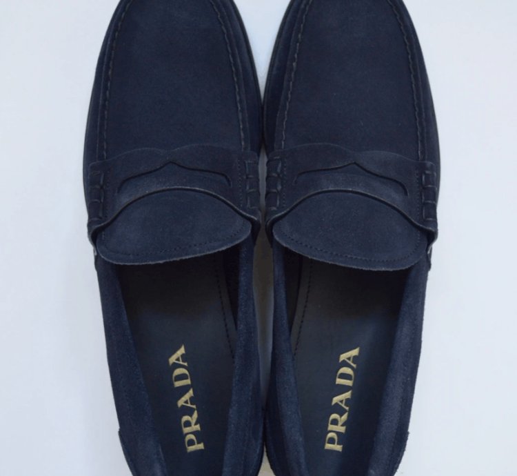 Dark Blue Suede Loafers