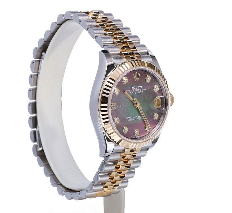 Rolex Datejust 31 Jubilee Gold Steel Mother Of Black Pearl Diamonds Unworn 2025