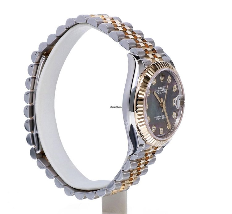 Rolex Datejust 31 Jubilee Gold Steel Mother Of Black Pearl Diamonds Unworn 2025