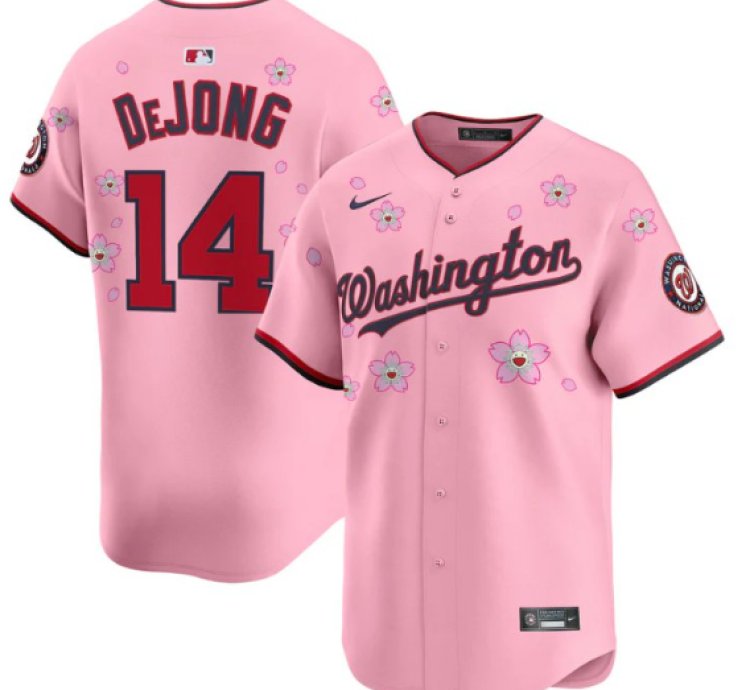 Paul Dejong Jersey 14 Washington Nationals Cherry Blossom Vapor Premier Limited Stitched