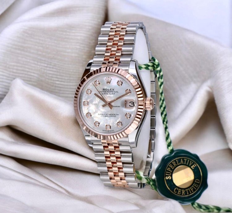Rolex Datejust 31 Jubilee Rose Gold Steel - Mother Of Pearl Factory Diamonds Unworn 2024