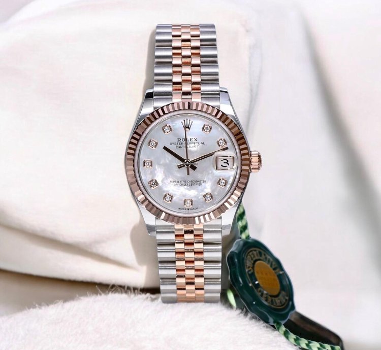 Rolex Datejust 31 Jubilee Rose Gold Steel - Mother Of Pearl Factory Diamonds Unworn 2024
