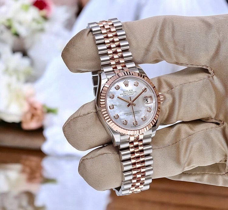 Rolex Datejust 31 Jubilee Rose Gold Steel - Mother Of Pearl Factory Diamonds Unworn 2024