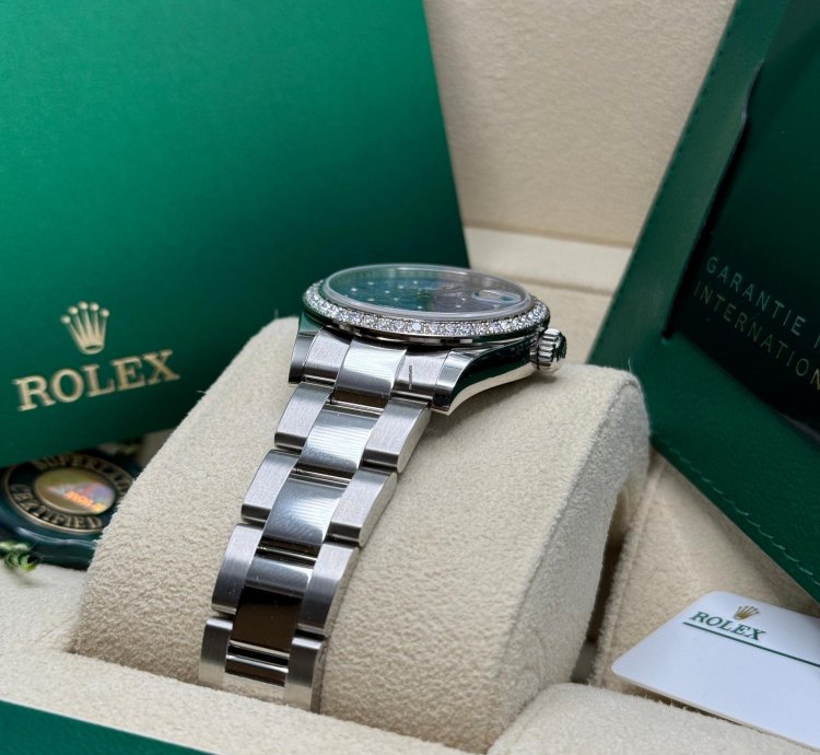 Rolex Datejust 31 New 2024 Blue Floral Diamond Dial Diamond Bezel Stainless Steel Oyster