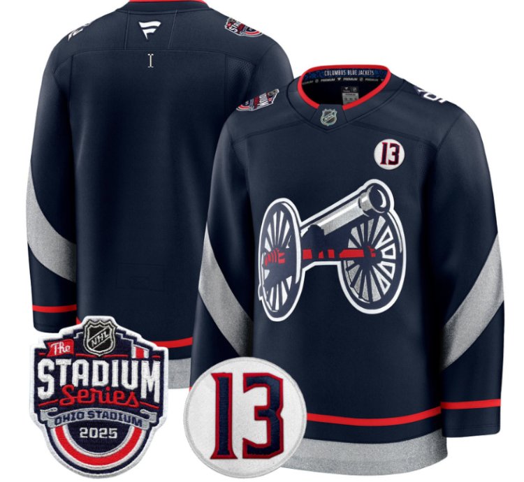 Men Team Jersey Columbus Blue Jackets 2025 Stadium Series Patch Stitched