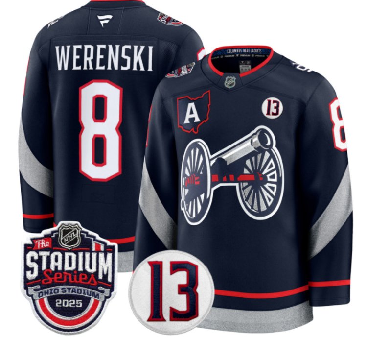 Men Zach Werenski Jersey 8 Columbus Blue Jackets 2025 Stadium Series Stitched