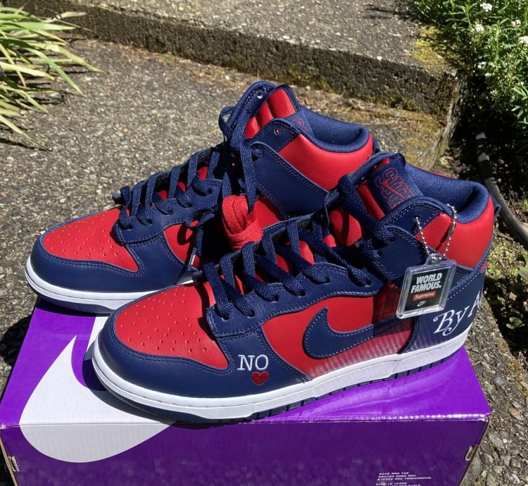 Dunk High By Any Means Navy Red