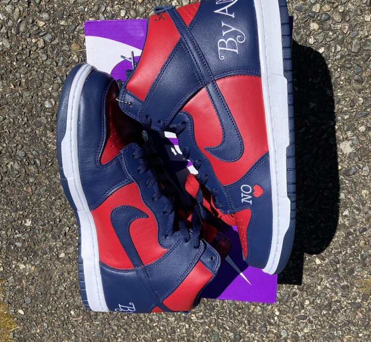 Dunk High By Any Means Navy Red