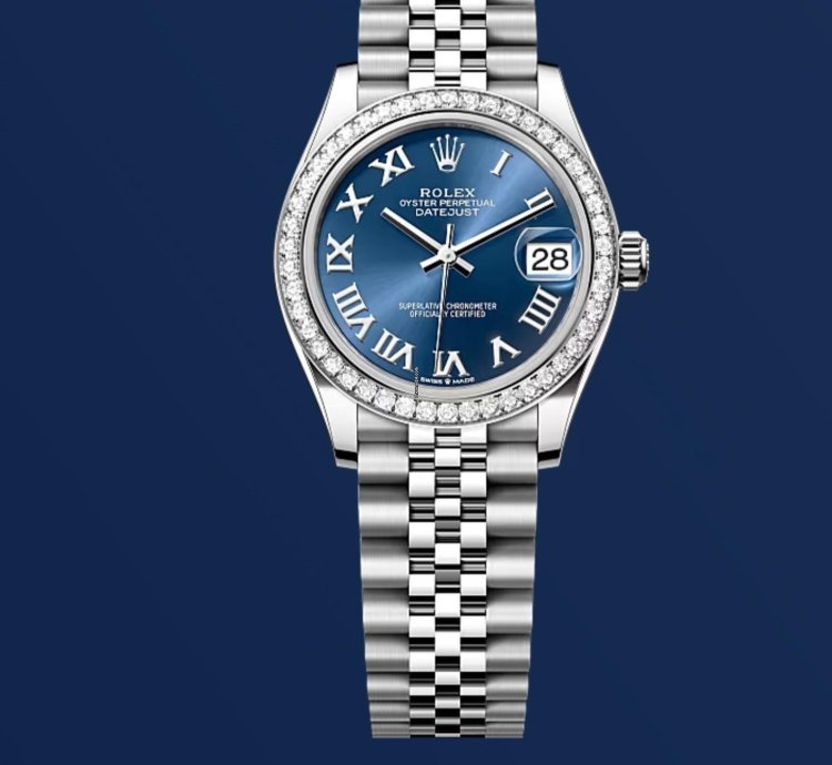 Rolex Datejust 31 New 2024 Blue Roman Dial Diamond Bezel Stainless Steel Jubilee