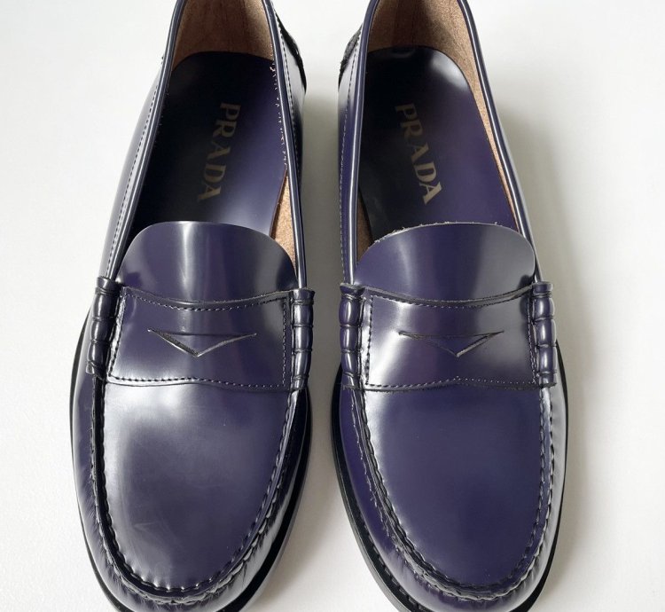 Eggplant Purple Polished Leather Loafers