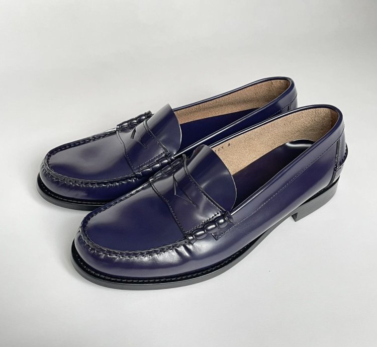 Eggplant Purple Polished Leather Loafers