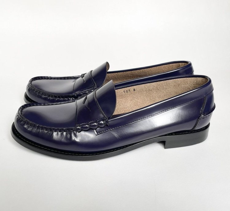 Eggplant Purple Polished Leather Loafers