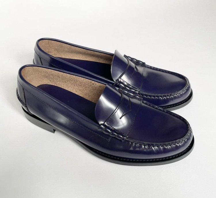 Eggplant Purple Polished Leather Loafers