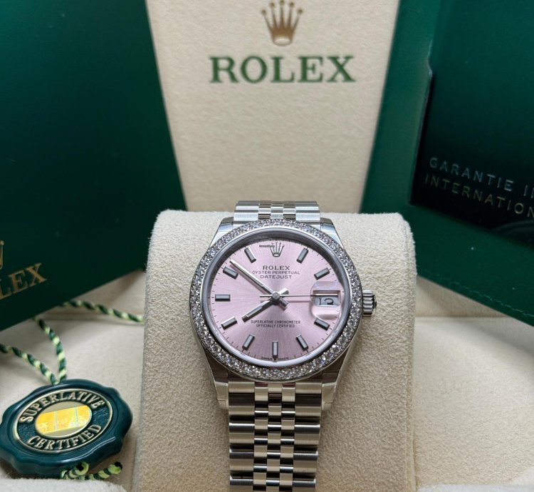 Rolex Datejust 31 New 2024 Pink Index Dial Diamond Bezel Stainless Steel Jubilee Bracelet