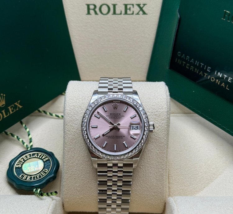 Rolex Datejust 31 New 2024 Pink Index Dial Diamond Bezel Stainless Steel Jubilee Bracelet