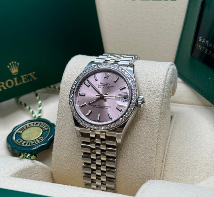 Rolex Datejust 31 New 2024 Pink Index Dial Diamond Bezel Stainless Steel Jubilee Bracelet