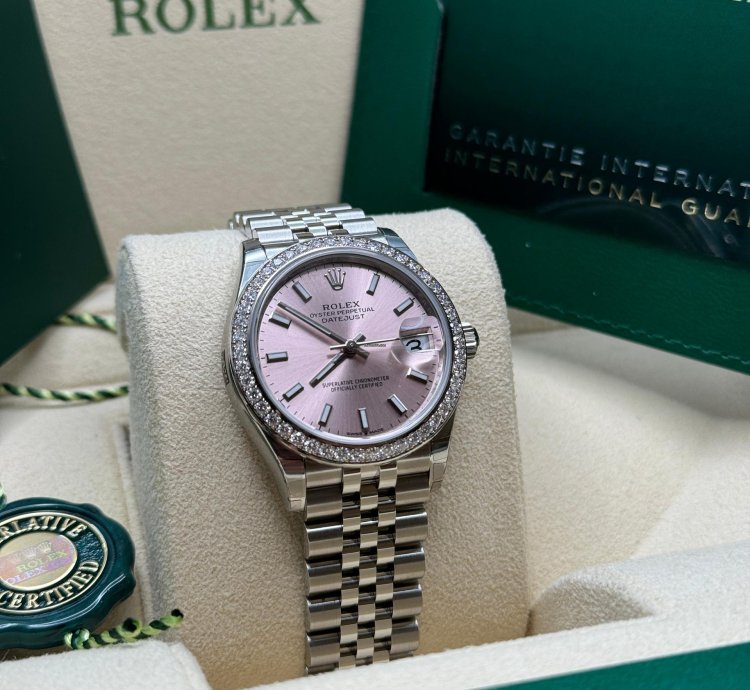 Rolex Datejust 31 New 2024 Pink Index Dial Diamond Bezel Stainless Steel Jubilee Bracelet