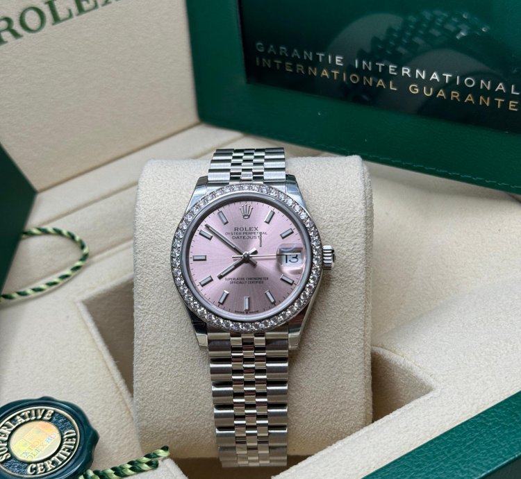 Rolex Datejust 31 New 2024 Pink Index Dial Diamond Bezel Stainless Steel Jubilee Bracelet