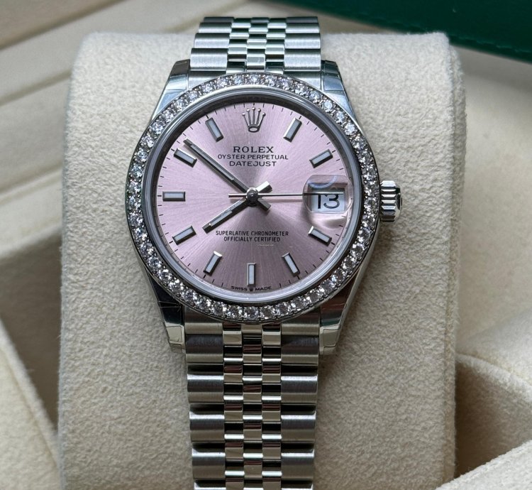 Rolex Datejust 31 New 2024 Pink Index Dial Diamond Bezel Stainless Steel Jubilee Bracelet