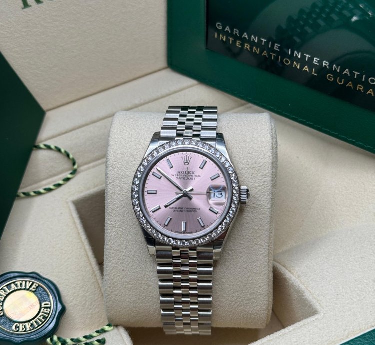 Rolex Datejust 31 New 2024 Pink Index Dial Diamond Bezel Stainless Steel Jubilee Bracelet