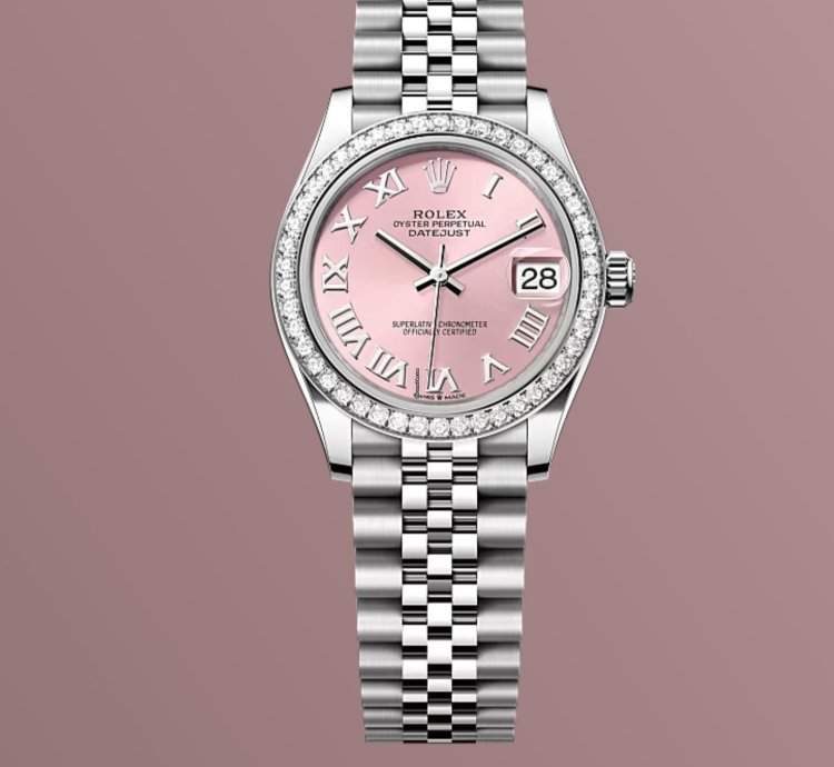Rolex Datejust 31 New 2024 Pink Roman Dial Diamond Bezel Stainless Steel Jubilee