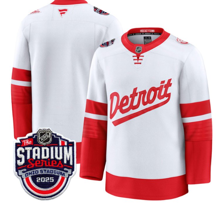 Mens Team Jersey Detroit Red Wings 2025 Stadium Series Patch Stitched