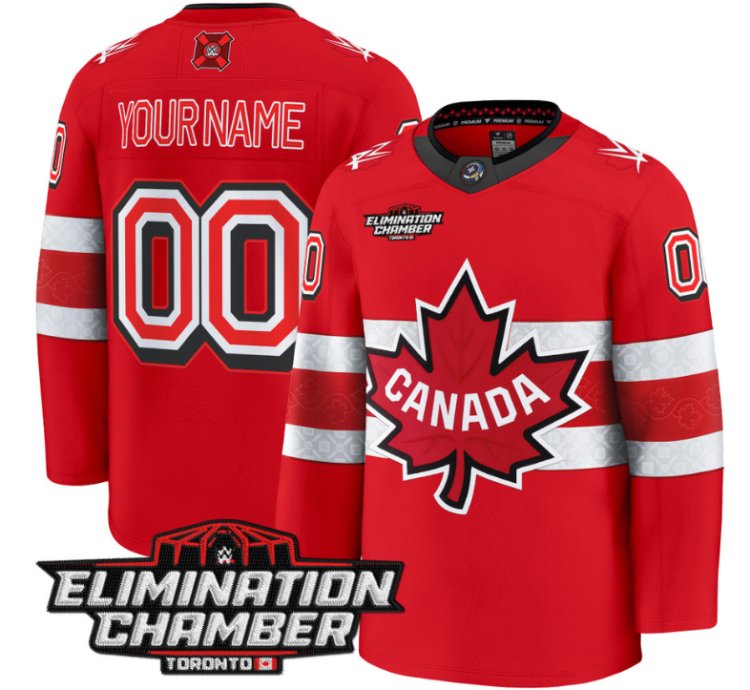 Men Custom Elimination Chamber Toronto Jersey 2025 Premium All Stitched Red