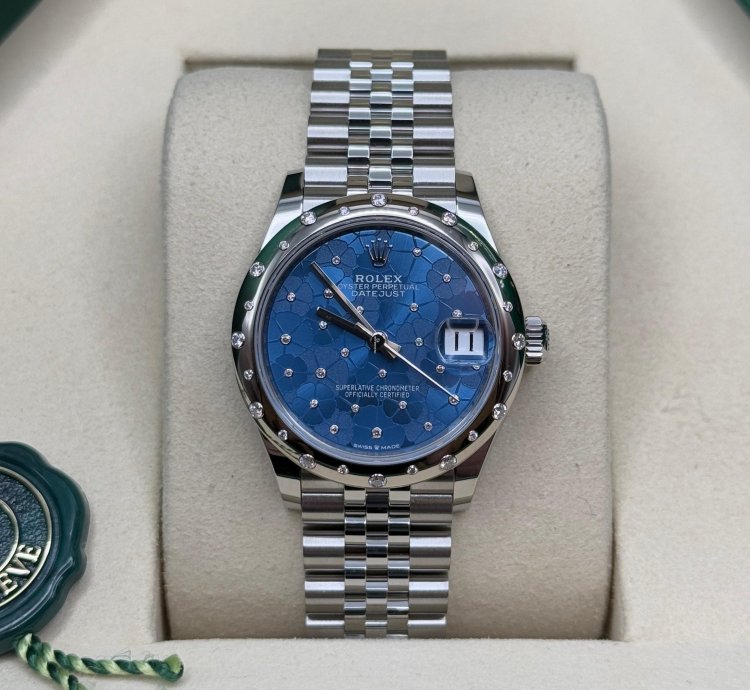 Rolex Datejust 31 New 2025 Blue Floral Diamond Dial Stainless Steel Scattered Diamond Jubilee