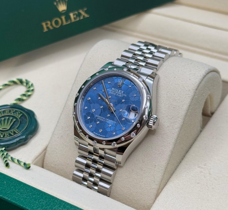 Rolex Datejust 31 New 2025 Blue Floral Diamond Dial Stainless Steel Scattered Diamond Jubilee