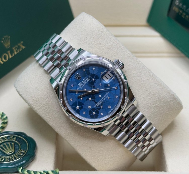 Rolex Datejust 31 New 2025 Blue Floral Diamond Dial Stainless Steel Scattered Diamond Jubilee