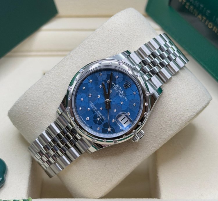 Rolex Datejust 31 New 2025 Blue Floral Diamond Dial Stainless Steel Scattered Diamond Jubilee