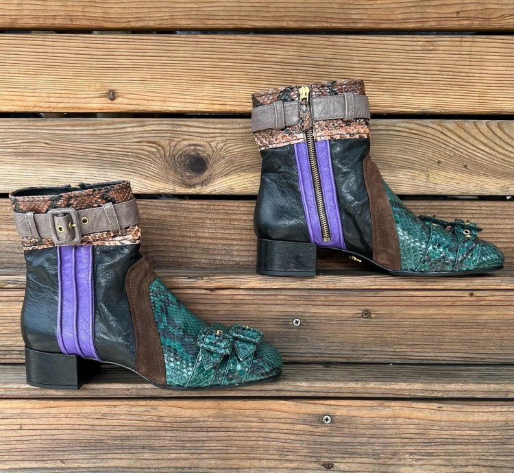 Heeled Snakeskin Boots